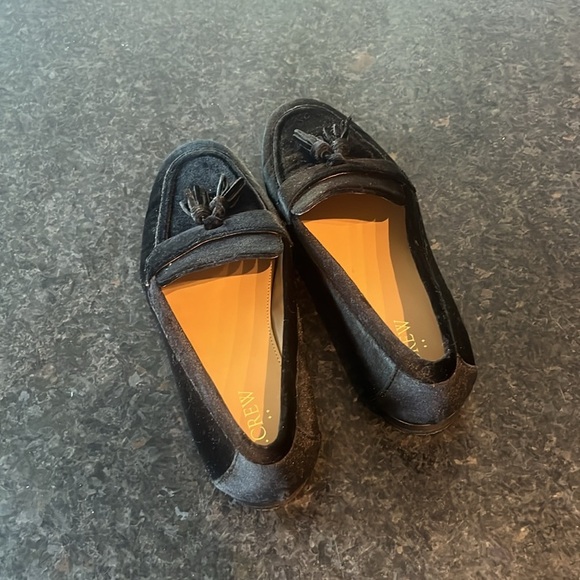 J. Crew Black Velvet Tassel Loafers Slip-On - Picture 5 of 8